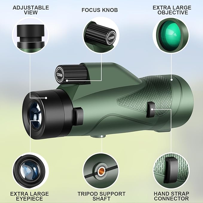 Pankoo 12x60 HD Monocular Telescope - Image 7