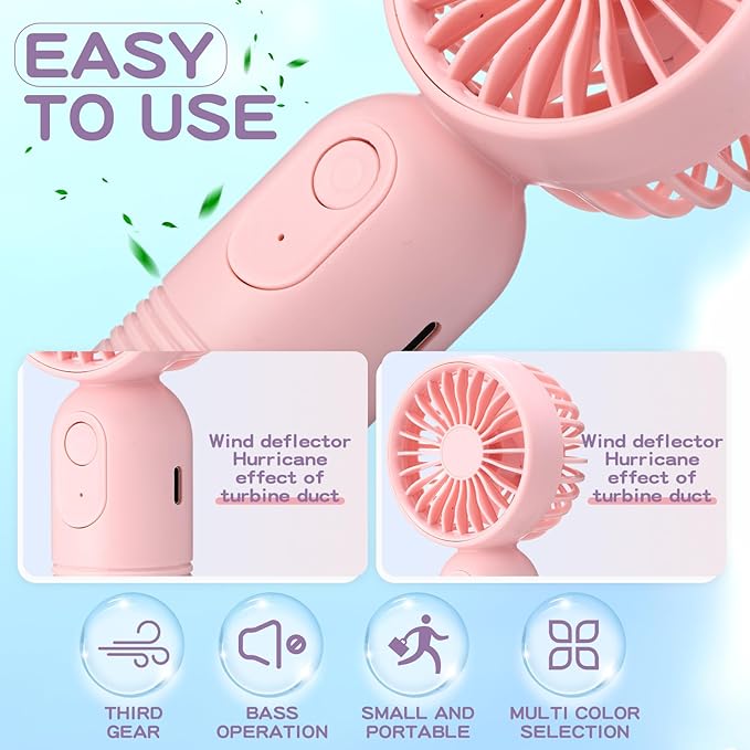 Rossesay 6 Pcs Mini Portable Fan Bulk Cute Handheld Lightweight Small Little - Image 4