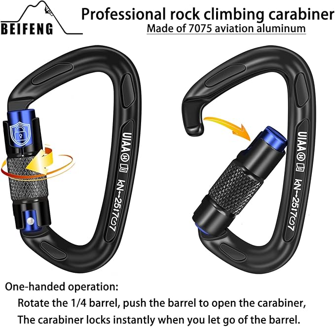 BEIFENG 25KN Auto Locking Carabiner - Image 3