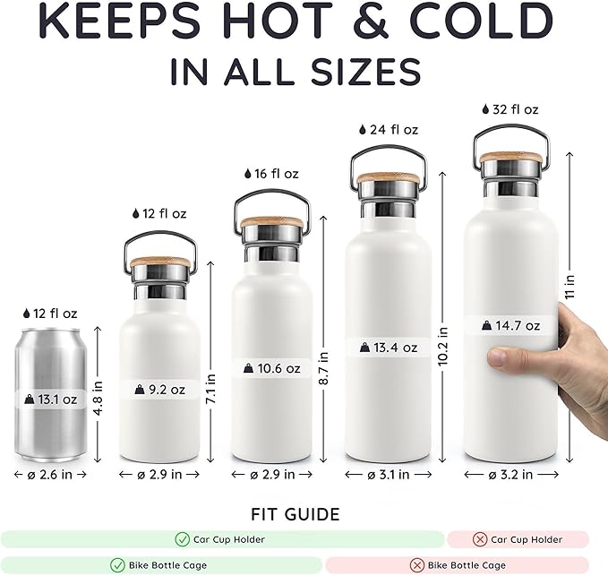 Bambaw Insulated Water Bottle 16 oz, Stainless Steel Water Bottle - Image 5