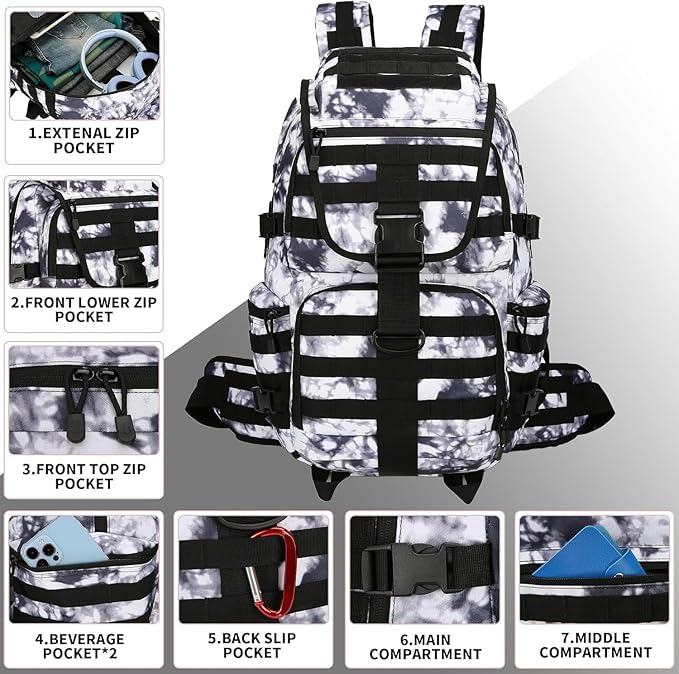 50L Military Tactical Backpack 3 Day Assault Pack Molle Daypack Hiking Backpack - Image 3