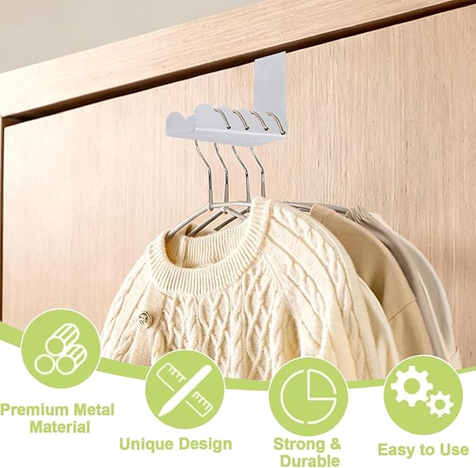 Double-Sided Over Door Coat Rack - Image 3