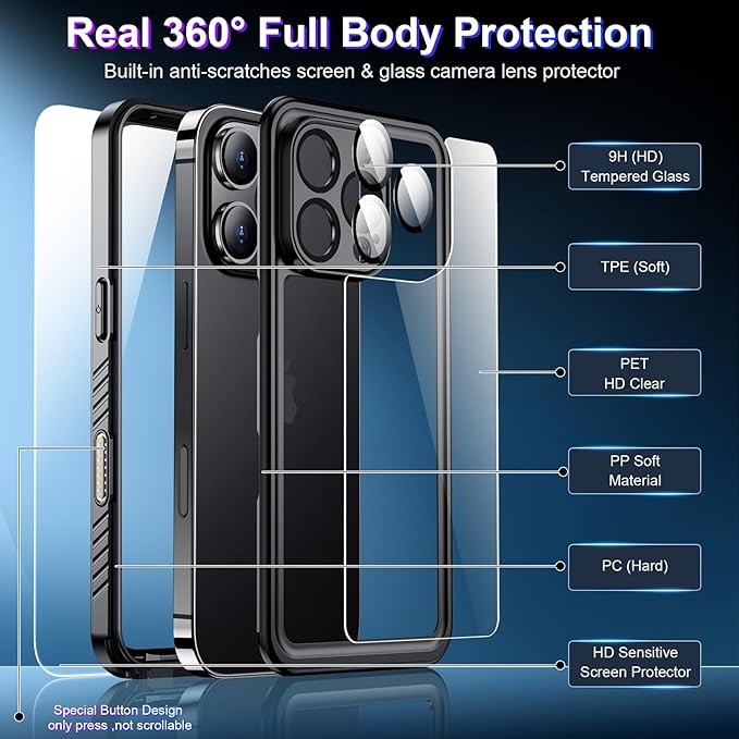 2025 New Designed for iPhone 16 Pro Case Waterproof, Phone Case for iPhone 16 - Image 5