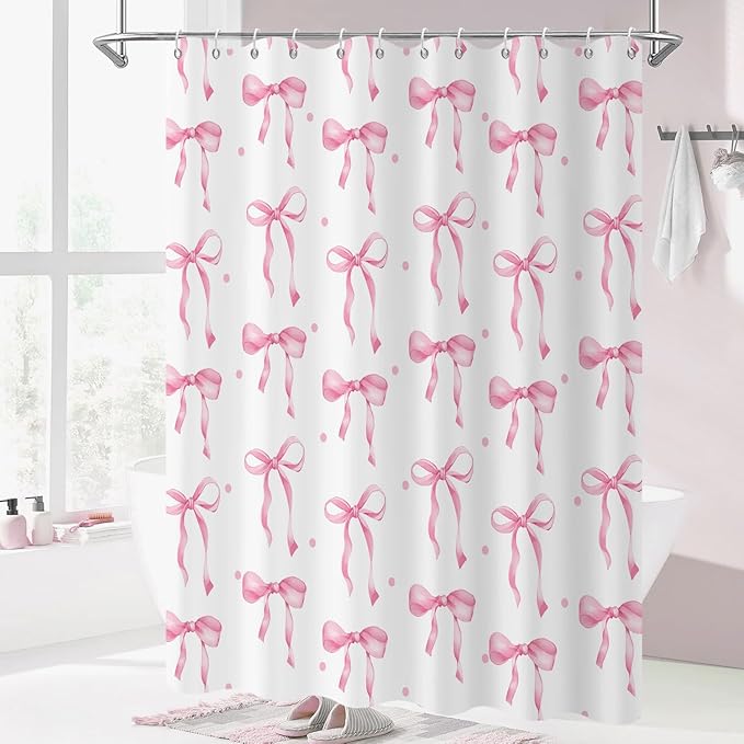 Pink Bow Shower Curtain - Image 2