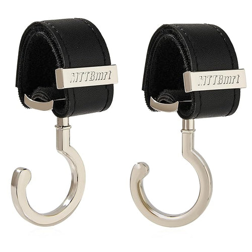 2 Pack Stroller Hooks, Strong Synthetic Leather Hook-and-Loop by MTTBmrt
