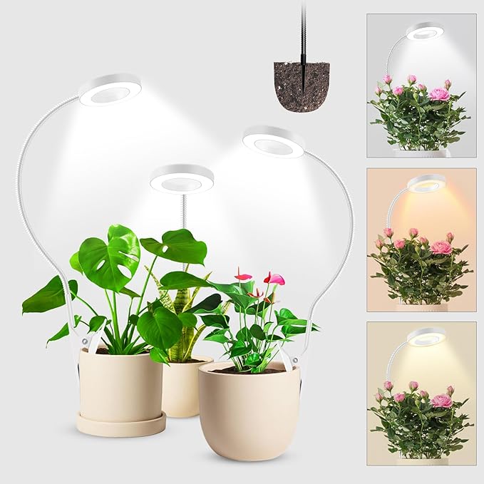 Wolezek 2 in 1 Grow Lights for Indoor Plants, 3 Colors Plant Lights for Indoor by WOLEZEKLED