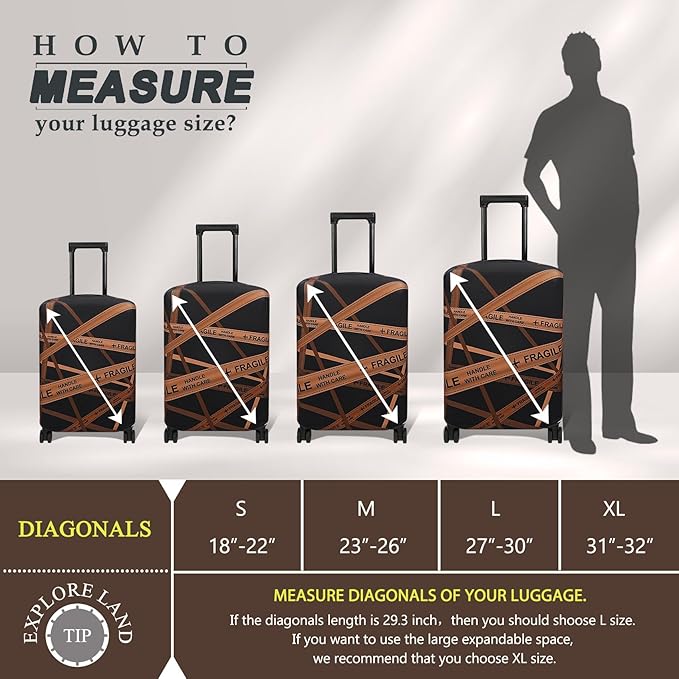 Explore Land Travel Luggage Cover Suitcase Protector Fits 18-22 Inch Case - Image 5