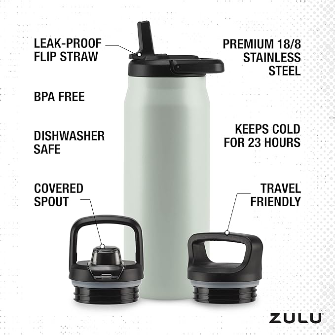 ZULU Base 32oz Stainless Steel Water Bottle - Image 4
