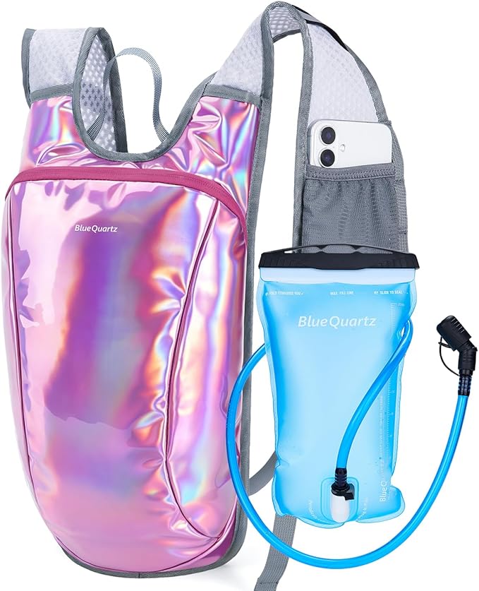 Blue Quartz Rave Hydration Backpack, Reflective Hiking Pack by BlueQuartz