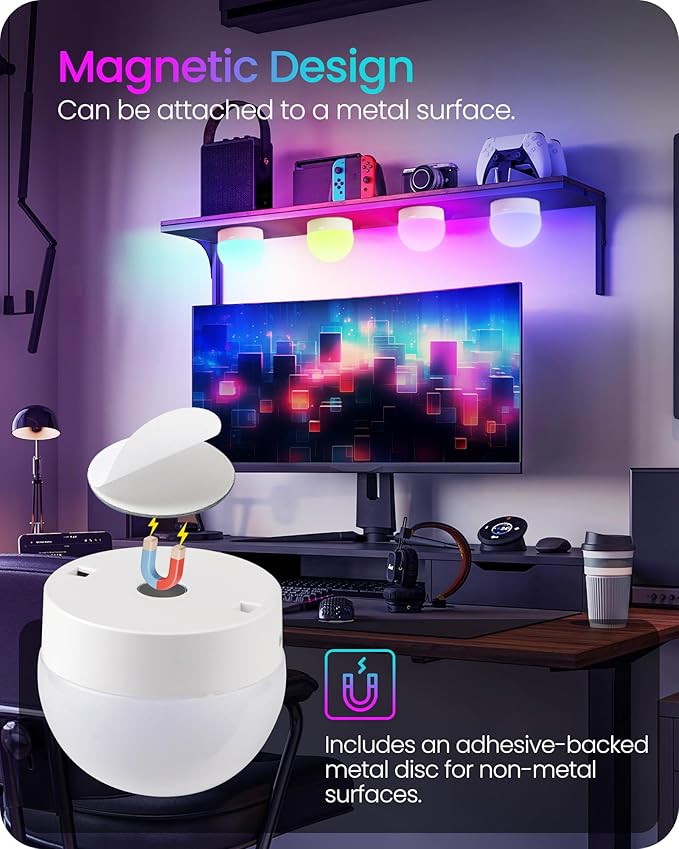 Rechargeable Light Bulbs with Remote Control, 4 Packs E12 Battery Operated - Image 8