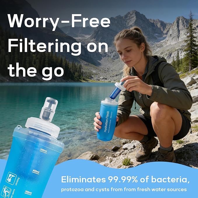 1L Soft Flask Water Bottle, Collapsible Water Bottle - Image 2