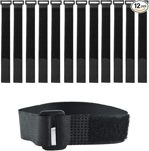 12 Pack Reusable Fastening Cable Ties and Cable Straps, Adjustable by Unknown