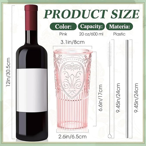 2 Set 20oz Vintage Plastic Tumbler - Image 2