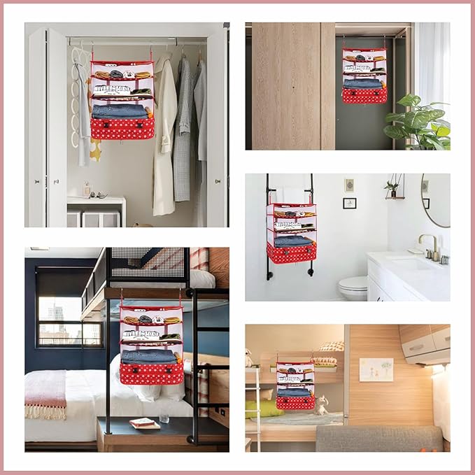 Surblue Hanging Closet Storage Bag Collapsible 3-Shelf Washable Oxford Fabric - Image 7