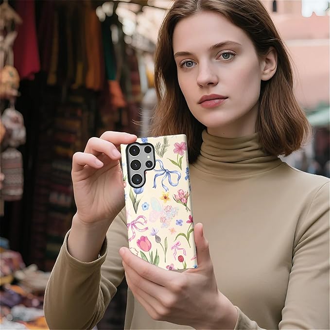 for Samsung Galaxy S23 Ultra Case, HL2 Aesthetic Flower Preppy Collage Hybrid 2 - Image 5
