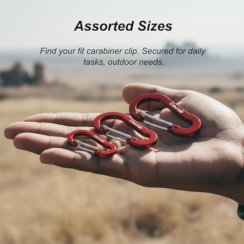 12Pcs Carabiner Clips Assorted Sizes Pack, Includes Small Medium Large - Image 2