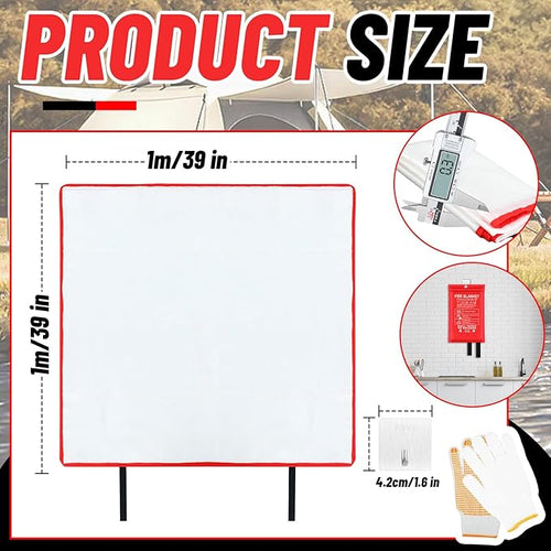 60 Pcs Emergency Fire Blankets for Home and Kitchen 40x40 Inch 20 Fiberglass - Image 2