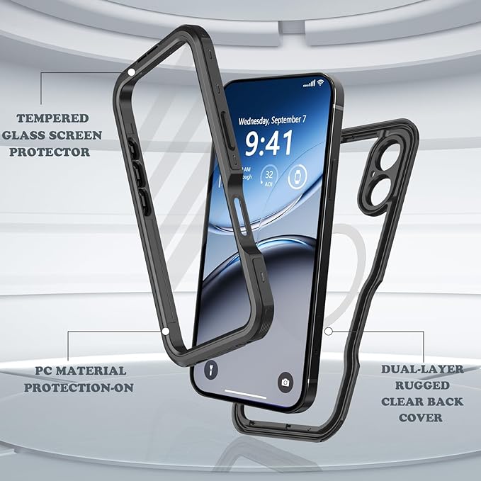 for iPhone 16 Plus Case Waterproof, Full-Body Hard Case Built-in - Image 5