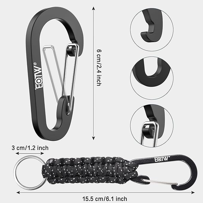 EOTW Paracord Keychain for Men Women Paracord Carabiner Backpack Keychain - Image 8