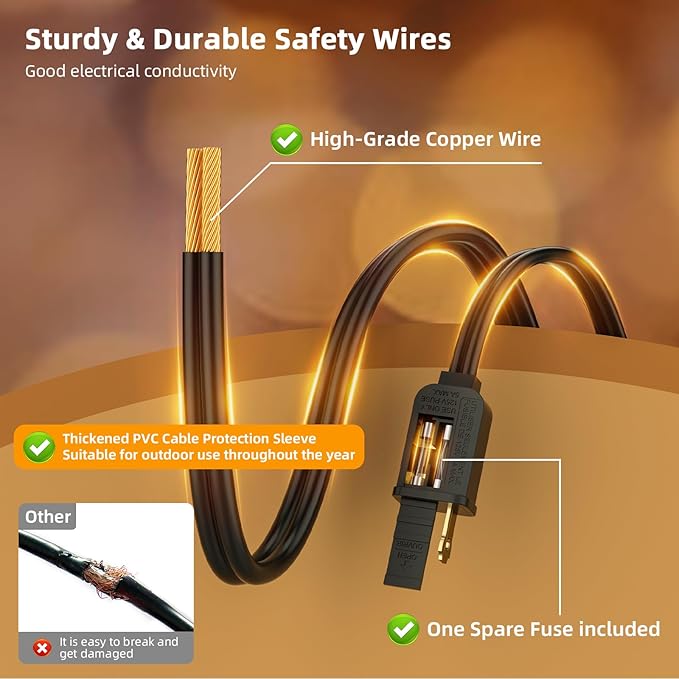 FOOMAN LED Outdoor String Lights, 50FT Outside Waterproof Patio Lights - Image 5