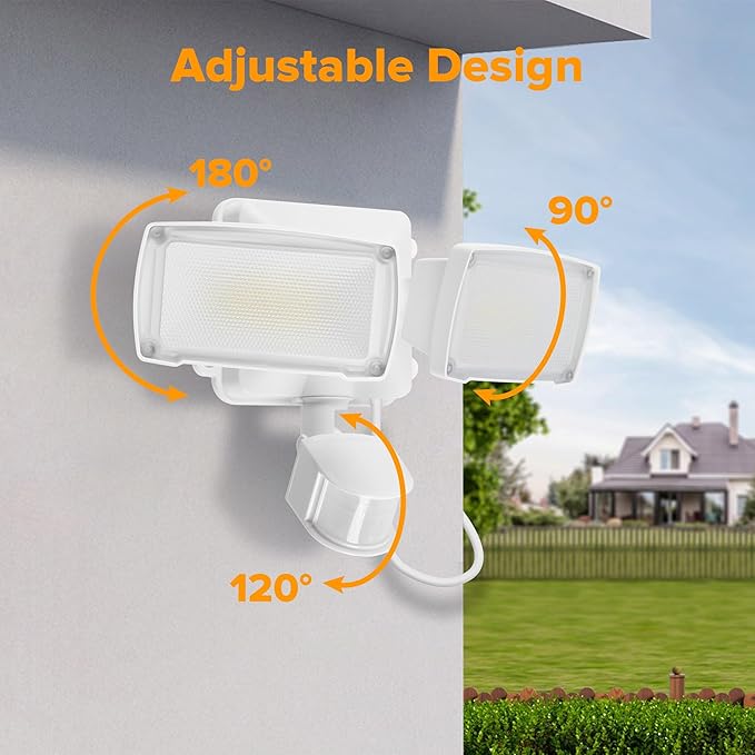 LUTEC 21W 2 Pack Plug in Motion Sensor Light Outdoor, Flood Lights Outdoor - Image 6