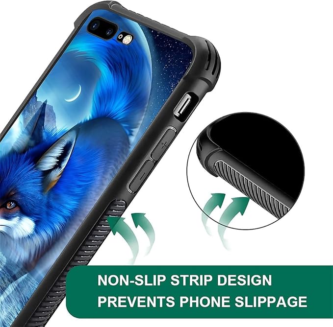 for iPhone 7 Plus/8 Plus Case, Snowy Mountain Fox Lake Pattern Graphic Design - Image 2