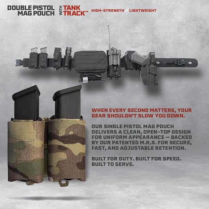 Double Pistol Magazine Pouch, High-Strength Laminate Material, MOLLE Compatible - Image 6