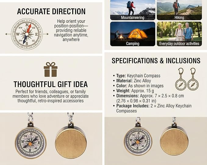 Pocket 2Pcs Outdoor Keychain Keychain - Image 5