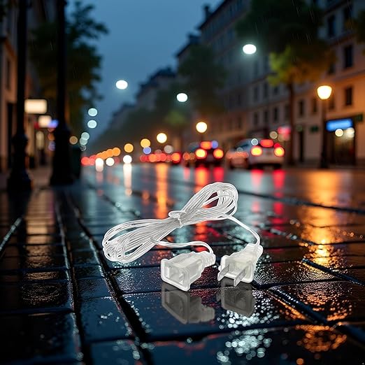 Clear Outdoor String Light Extension Cord Waterproof Flexible Transparent Cable - Image 4