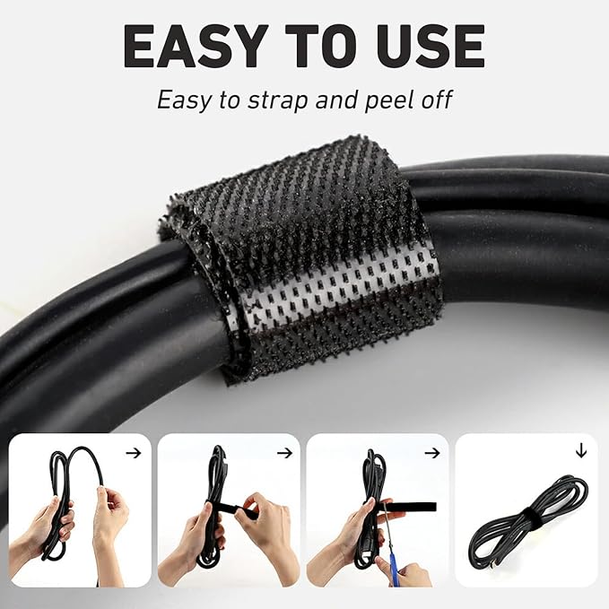 164ft x 1/2 inch Reusable Fastening Cable Ties, Hitotsu Hook and Loop Roll - Image 5