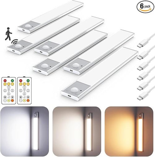 8" Ultra-Thin Under Cabinet Lighting Wireless, Aluminum Alloy Under Counter by Skairipa