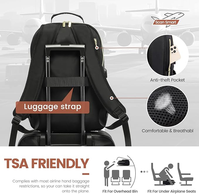 LOVEVOOK Laptop Backpack for Women 17.3 inch, Cute Womens Travel Backpack Purse - Image 6