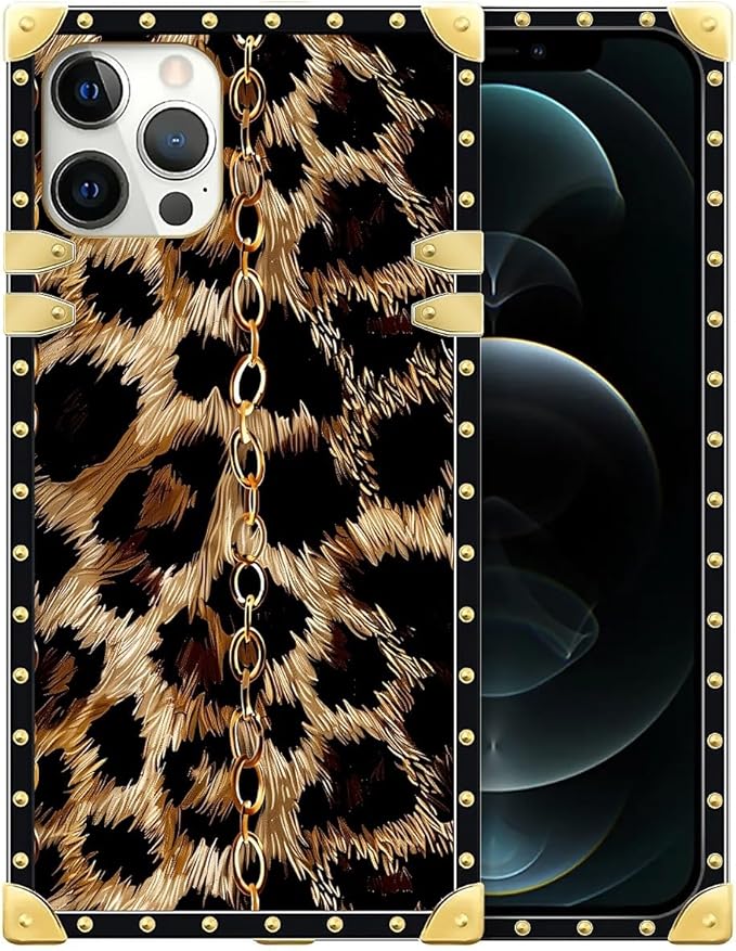 Compatible with iPhone 12 Pro Max Case, Seamless Gold Chain Leopard Luxury by Unknown