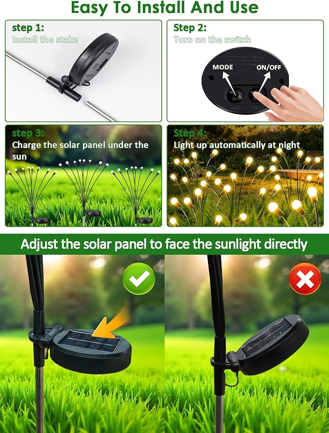 2026 Upgraded Solar Lights Outdoor, 10 Pack Solar Garden Lights - Image 7