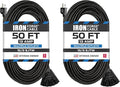 Iron Forge Cable 2 Pack 50 Ft Black Extension Cord by IronForgeCable