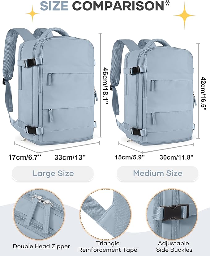 coofay Large Travel Backpack For Women Men Airline Approved Carry On Backpack - Image 3