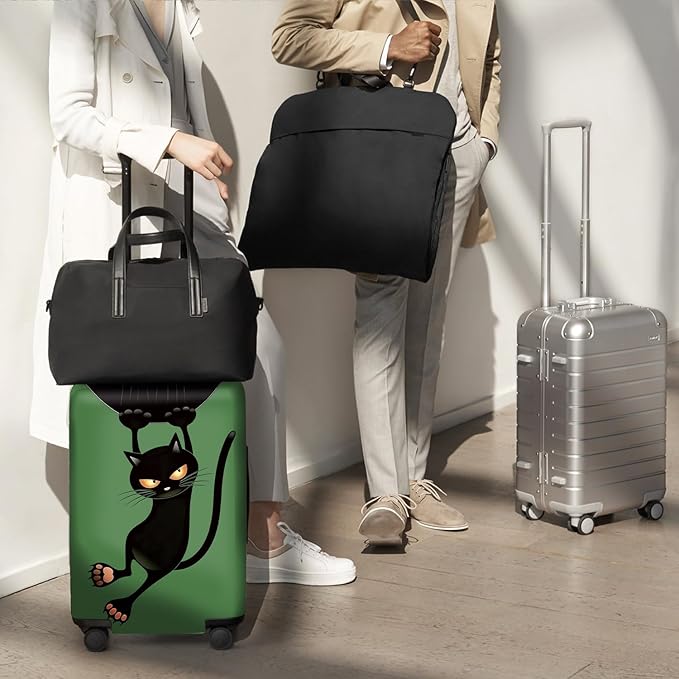 ANNA QUEEN Black Cat Hanging Cartoon Luggage Cover, Cute Stretchable Suitcase - Image 4