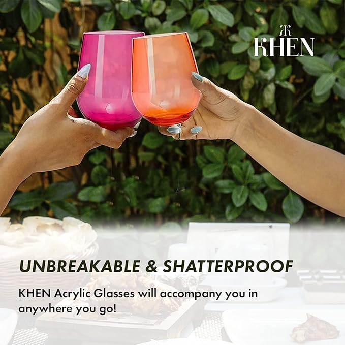 Unbreakable Stemmed Square Tritan Acrylic Wine Glasses European Style | Set of - Image 6