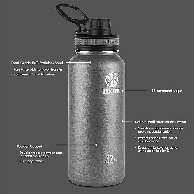Takeya Originals 18 oz Vacuum Insulated Stainless Steel Water Bottle - Image 3