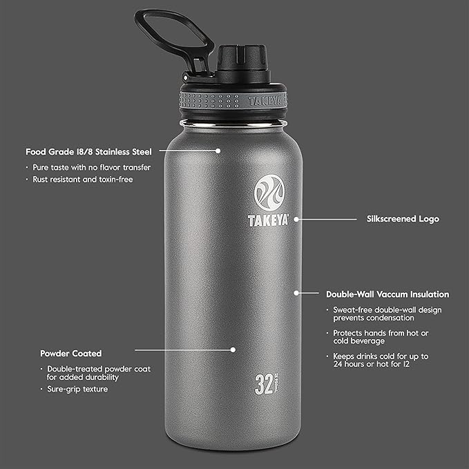 Takeya Originals Vacuum Insulated Stainless Steel Water Bottle, 18 Ounce - Image 4