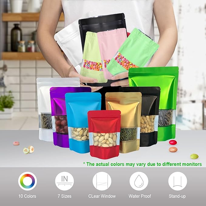 4"x6" 120pcs Mylar Bags for Food Storage, Smell Proof Bag - Image 6