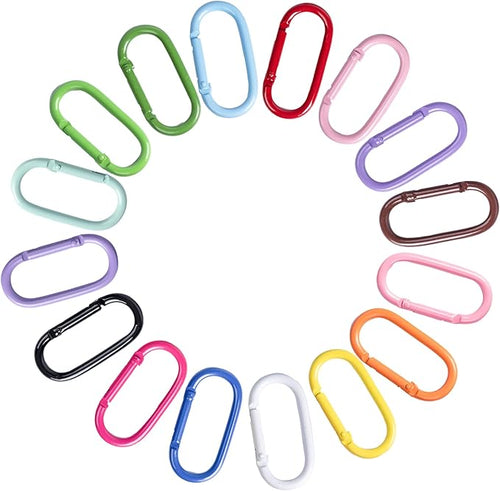 16 Pcs Carabiners Clip, Oval Shape Cute Carabiner Keychain Clip Aluminum Hook by Unknown