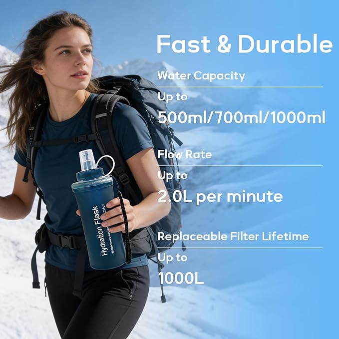 1L Soft Flask Water Bottle, Foldable Water Bottle - Image 6
