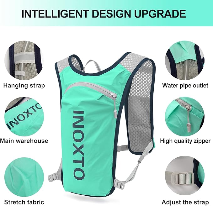 INOXTO Running Hydration Vest Backpack, Lightweight Insulated Pack - Image 4