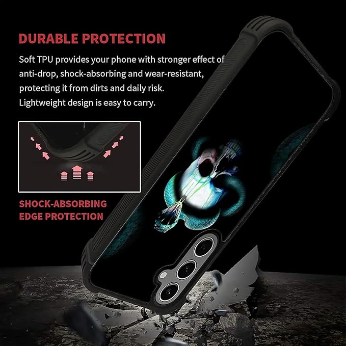 for Samsung Galaxy S24 S25 Plus Case, Skeleton Winding Snake Pattern Graphic - Image 7