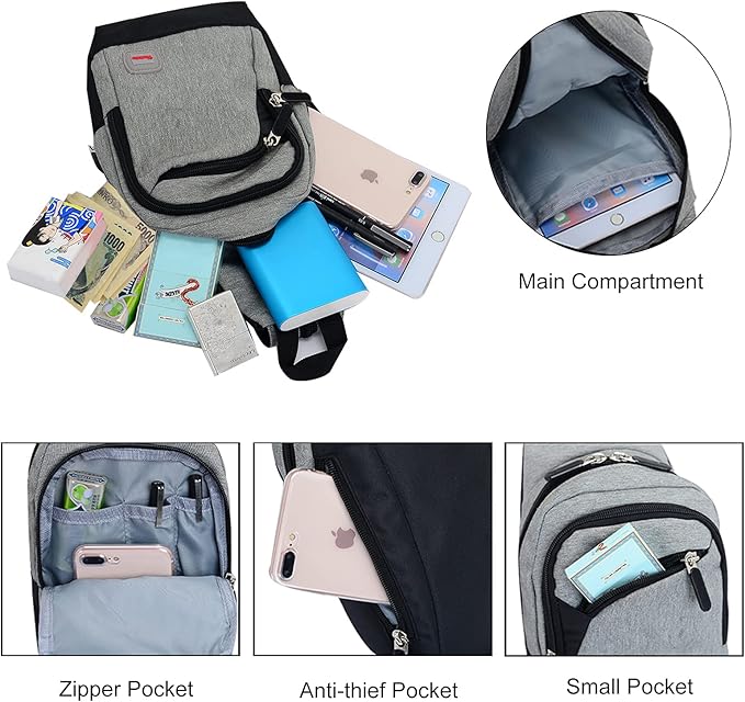Peicees Small Sling Bag for Women Mens Convertible Crossbody Backpack Shoulder - Image 5