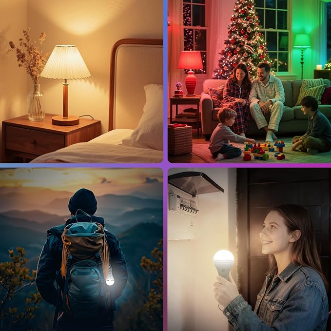 Neporal MagixPro RGB Remote Rechargeable Light Bulbs, Dual Recharge, Color - Image 6