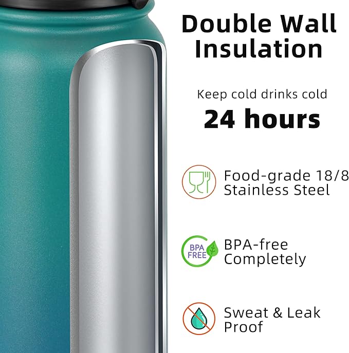 Fanhaw 40 oz Insulated Stainless Steel Water Bottle - Image 3