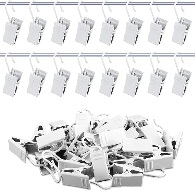 JANYUN 120 Pack White Clip Hook Set Curtain Clips - Image 4