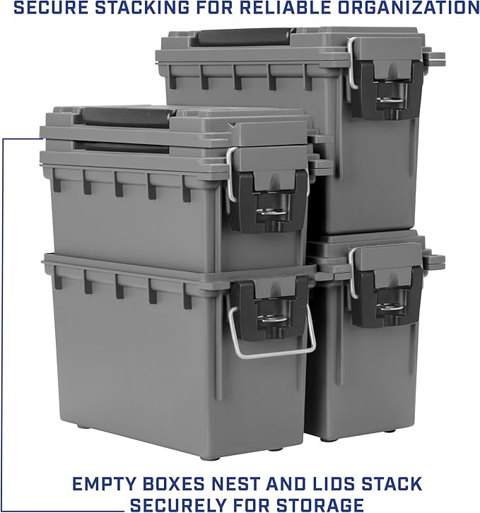 Sheffield 12628 Ammo Storage Box, Stackable .30 Cal Field Boxes, Water and Dust - Image 6